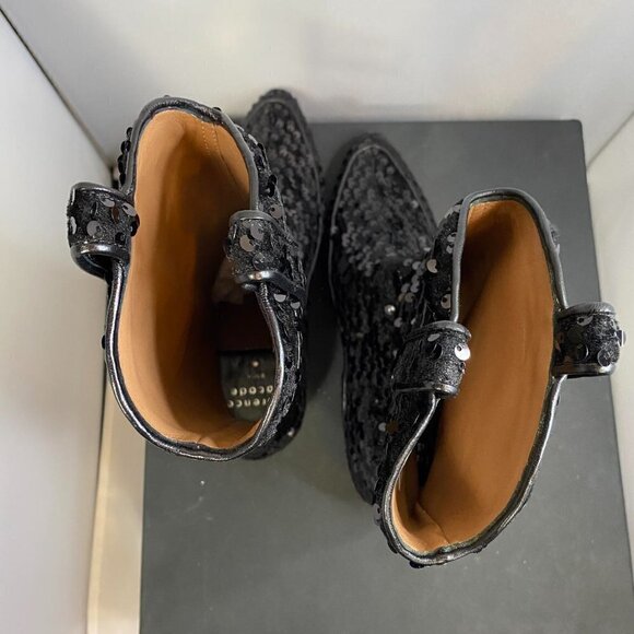 Laurence Dacade Vanessa Blk Sequin Western Boot Italian Festival Statement Boots - Picture 10 of 13